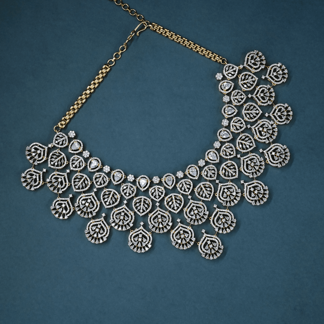 CZ Heavy Diamond Necklace Set