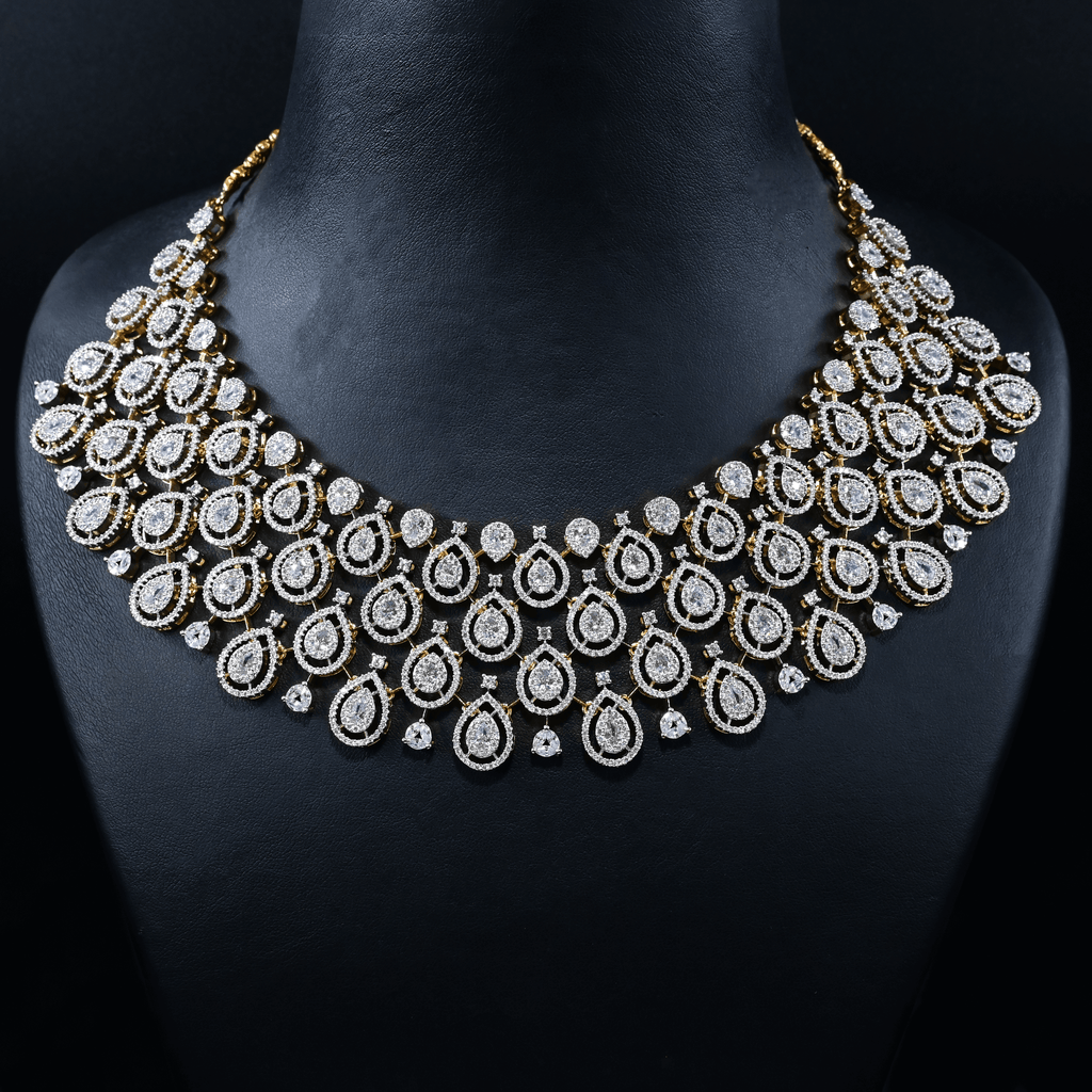 CZ Heavy Diamond Necklace Set