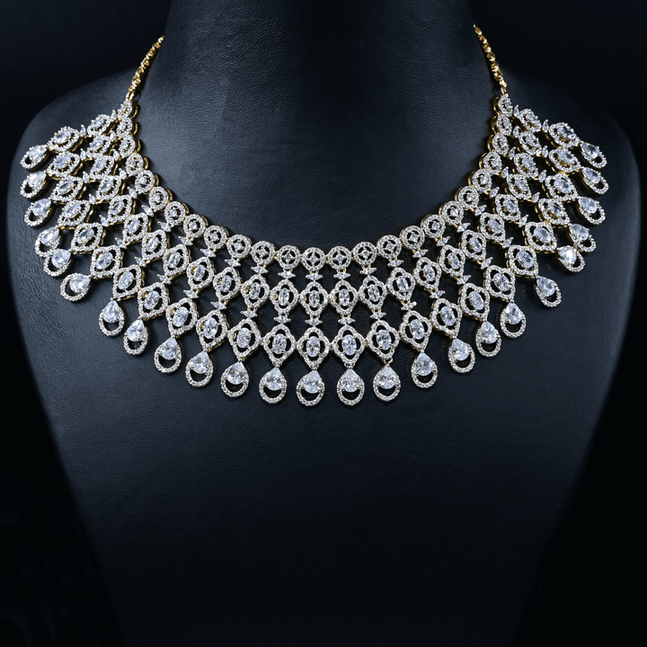 CZ Heavy Diamond Necklace Set