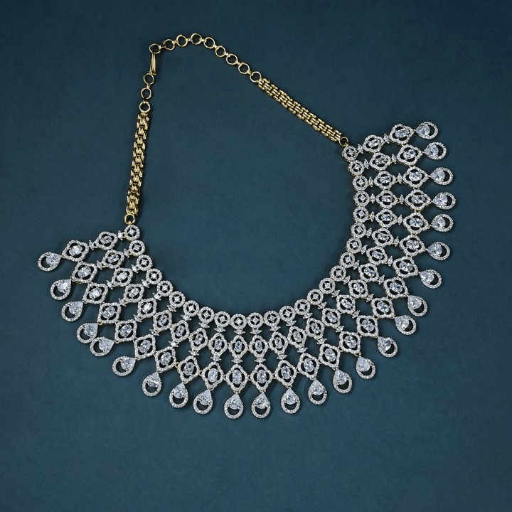 CZ Heavy Diamond Necklace Set