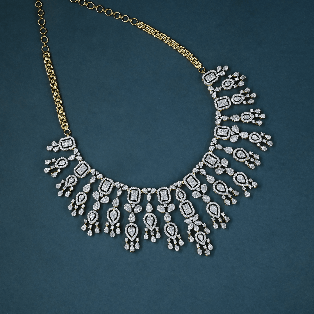 CZ Heavy Diamond Necklace Set