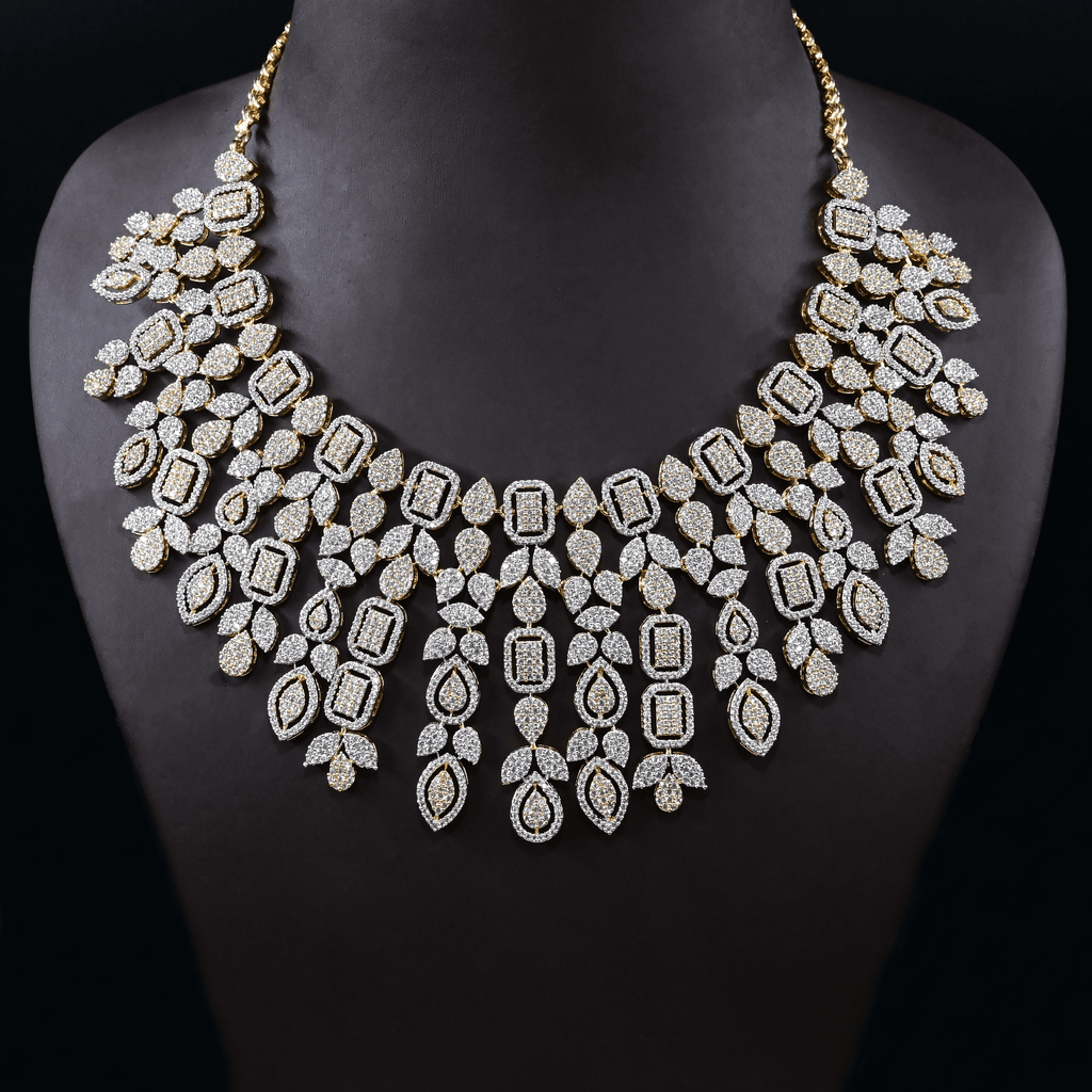 CZ Heavy Diamond Necklace Set