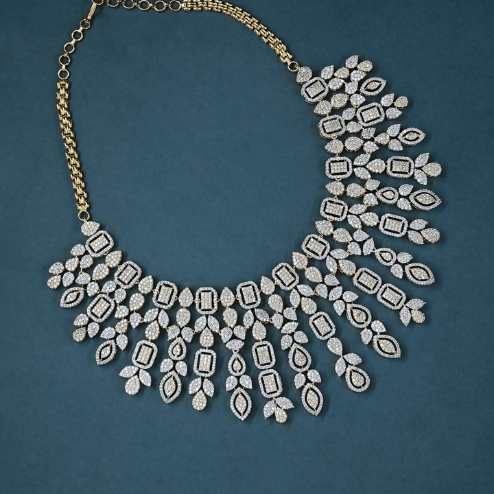 CZ Heavy Diamond Necklace Set