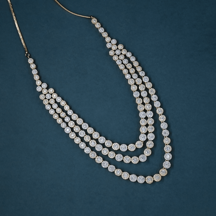 CZ Heavy Diamond Necklace Set