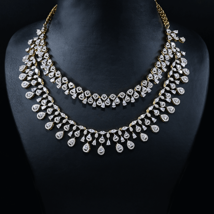 CZ Heavy Diamond Necklace Set