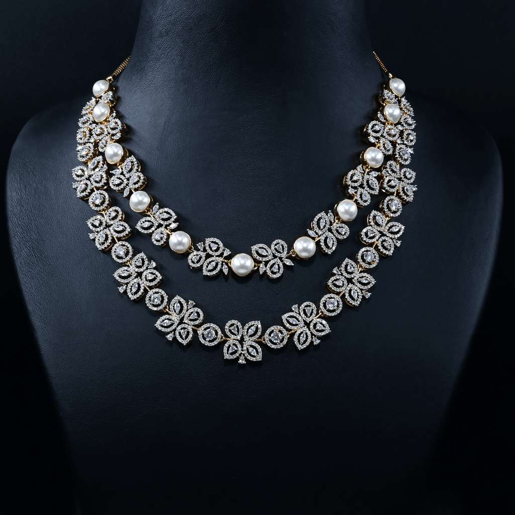 CZ Heavy Diamond Necklace Set