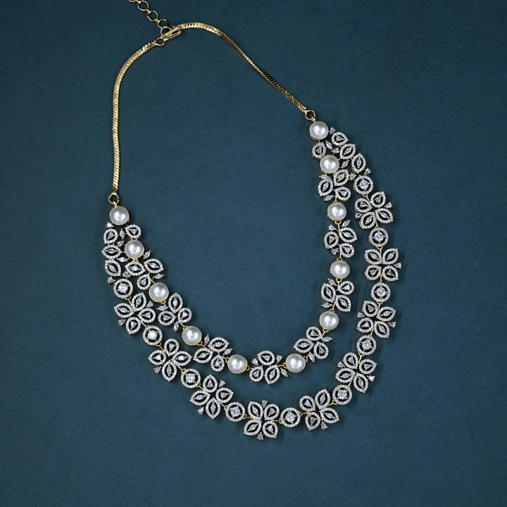 CZ Heavy Diamond Necklace Set