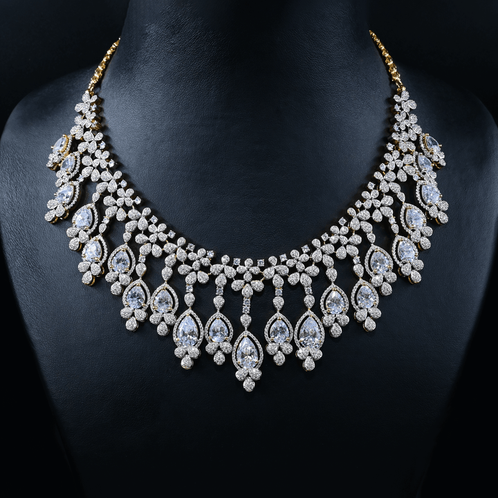 CZ Heavy Diamond Necklace Set