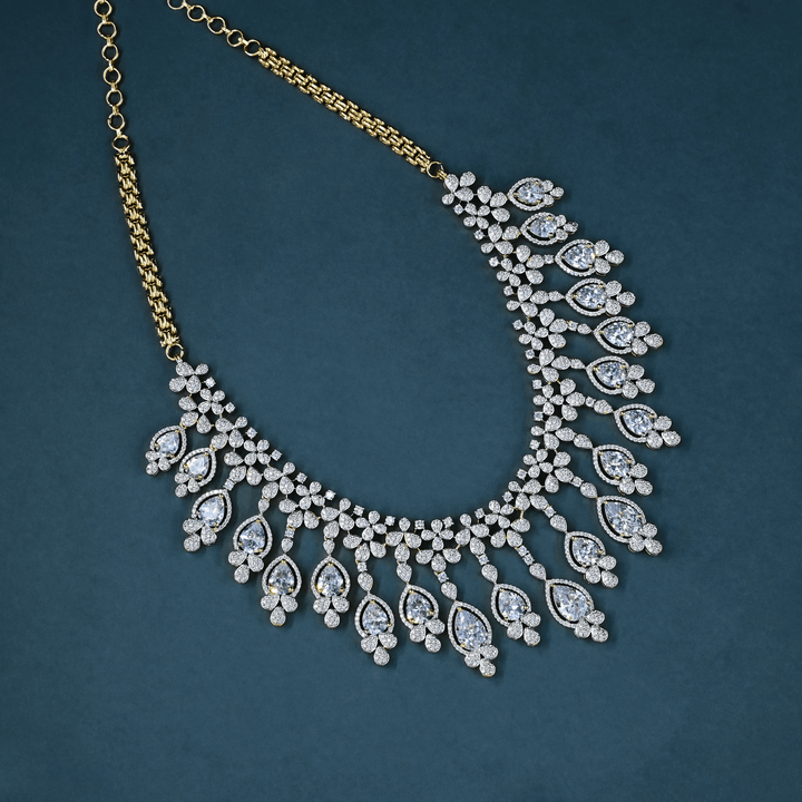 CZ Heavy Diamond Necklace Set