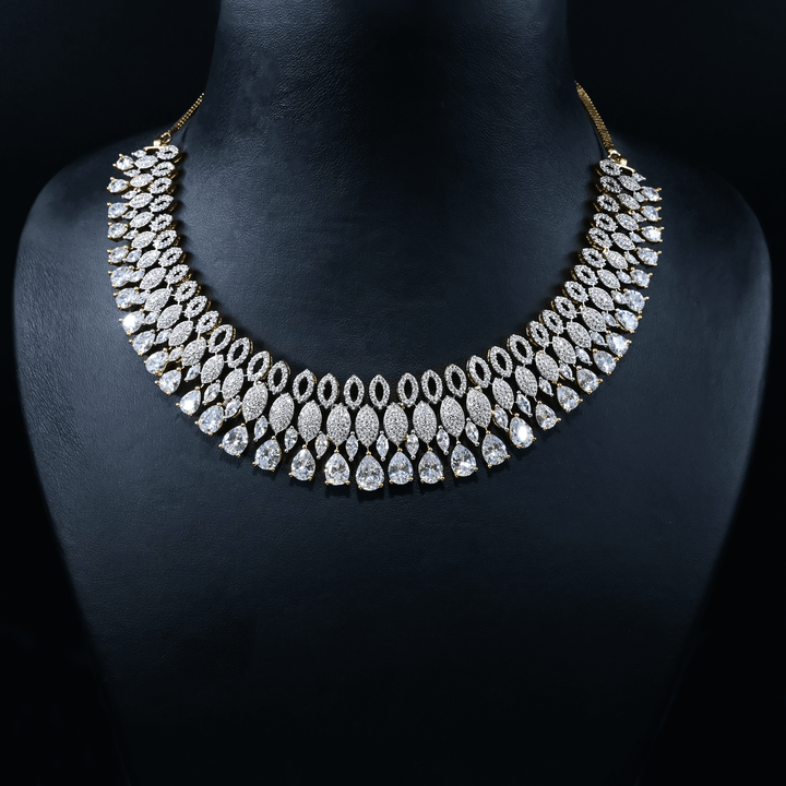 CZ Heavy Diamond Necklace Set