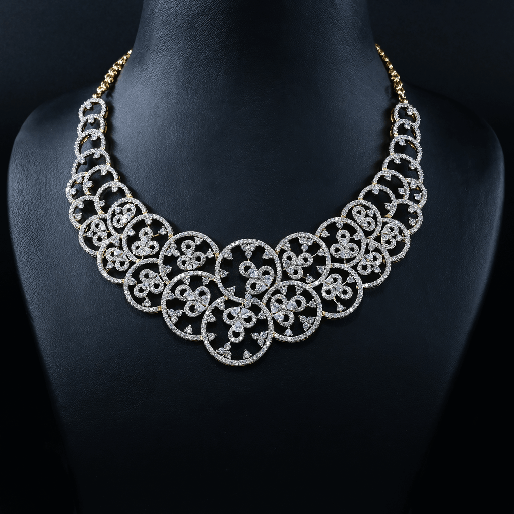 CZ Heavy Diamond Necklace Set