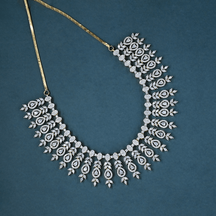 CZ Heavy Diamond Necklace Set