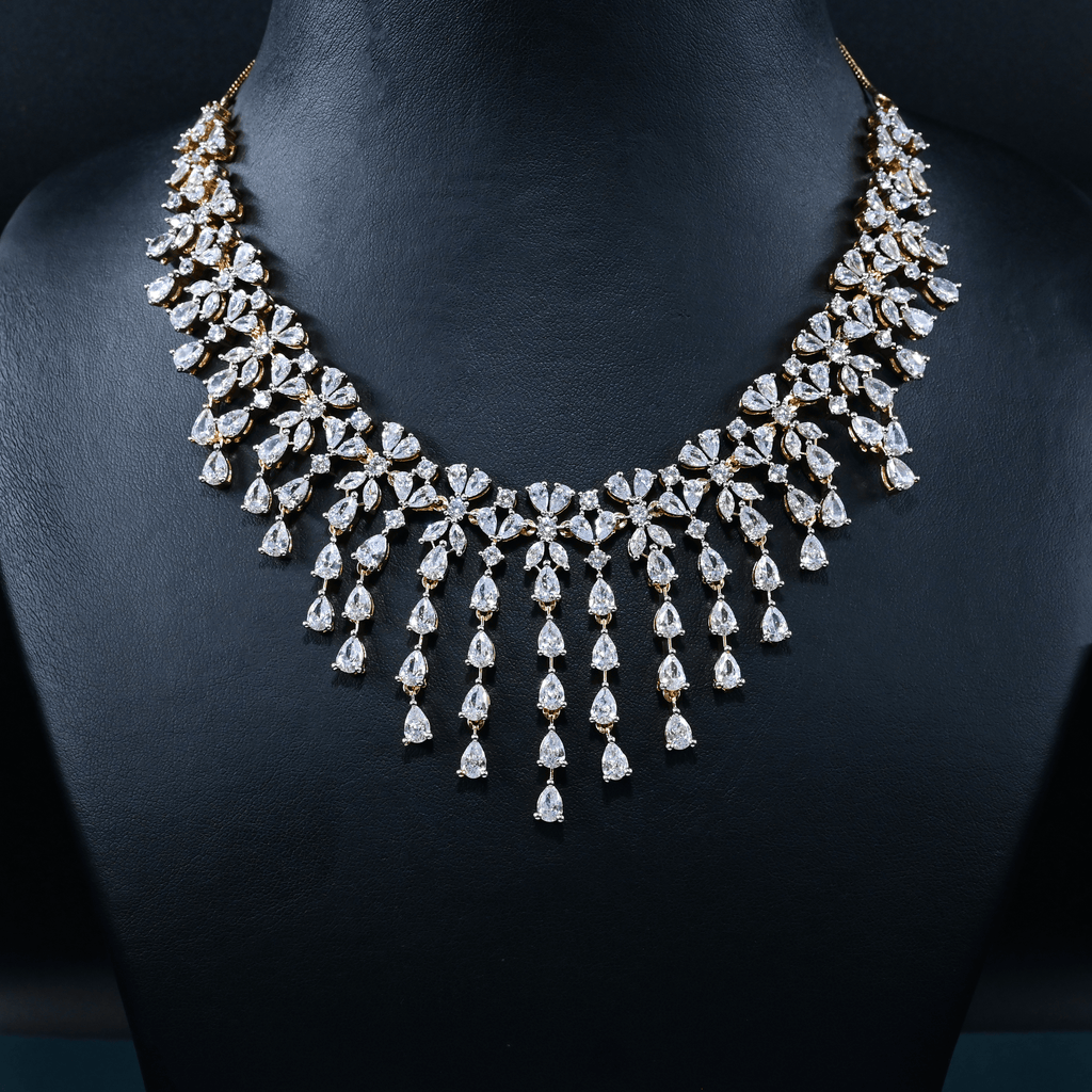 CZ Heavy Diamond Necklace Set