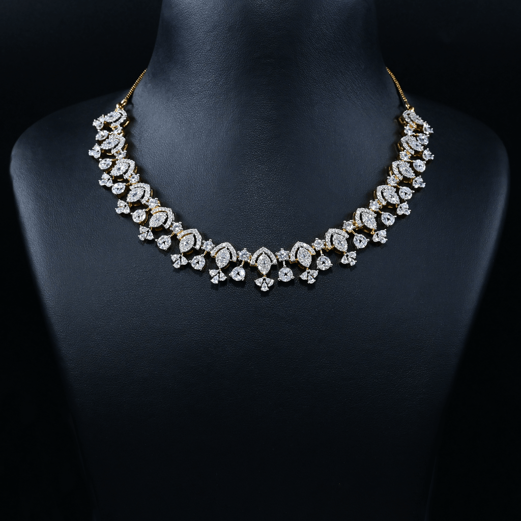 CZ Short Diamond Necklace Set