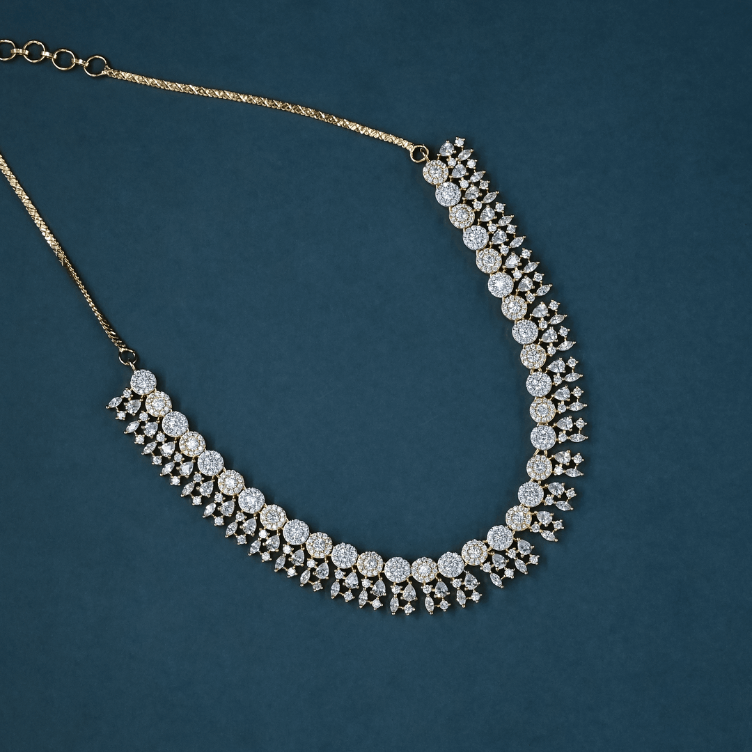 CZ Short Diamond Necklace Set