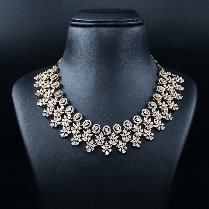 CZ Heavy Diamond Necklace Set