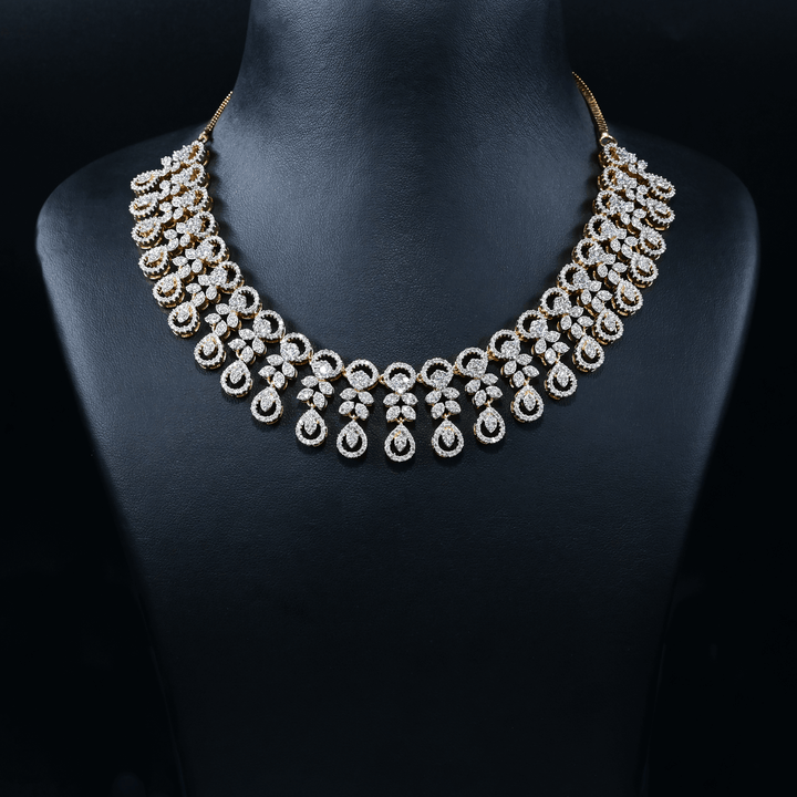 CZ Heavy Diamond Necklace Set