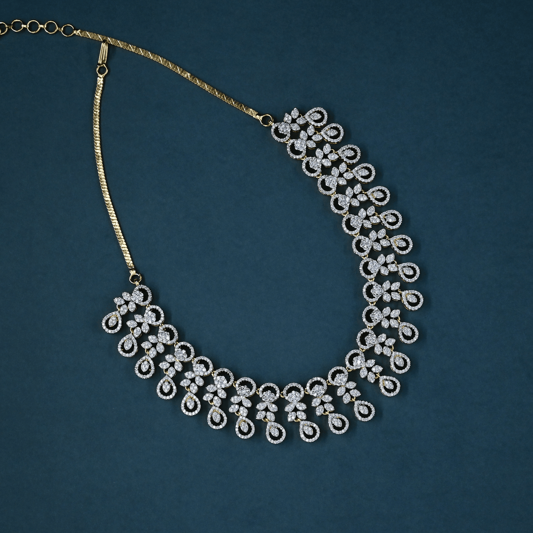 CZ Heavy Diamond Necklace Set