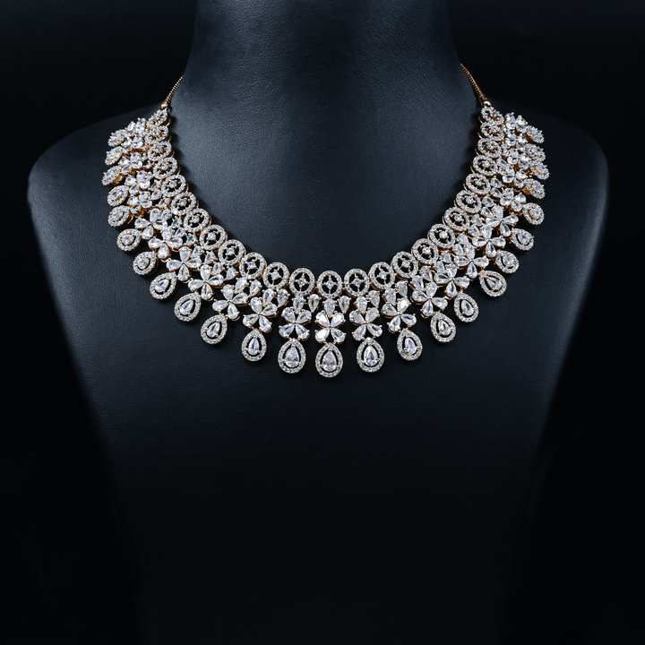 CZ Heavy Diamond Necklace Set