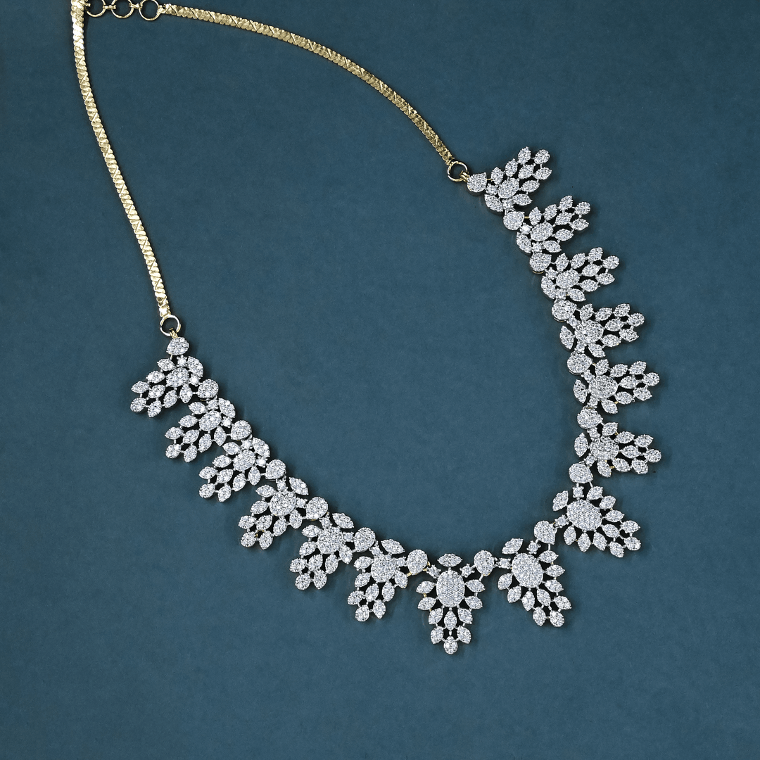 CZ Short Diamond Necklace Set