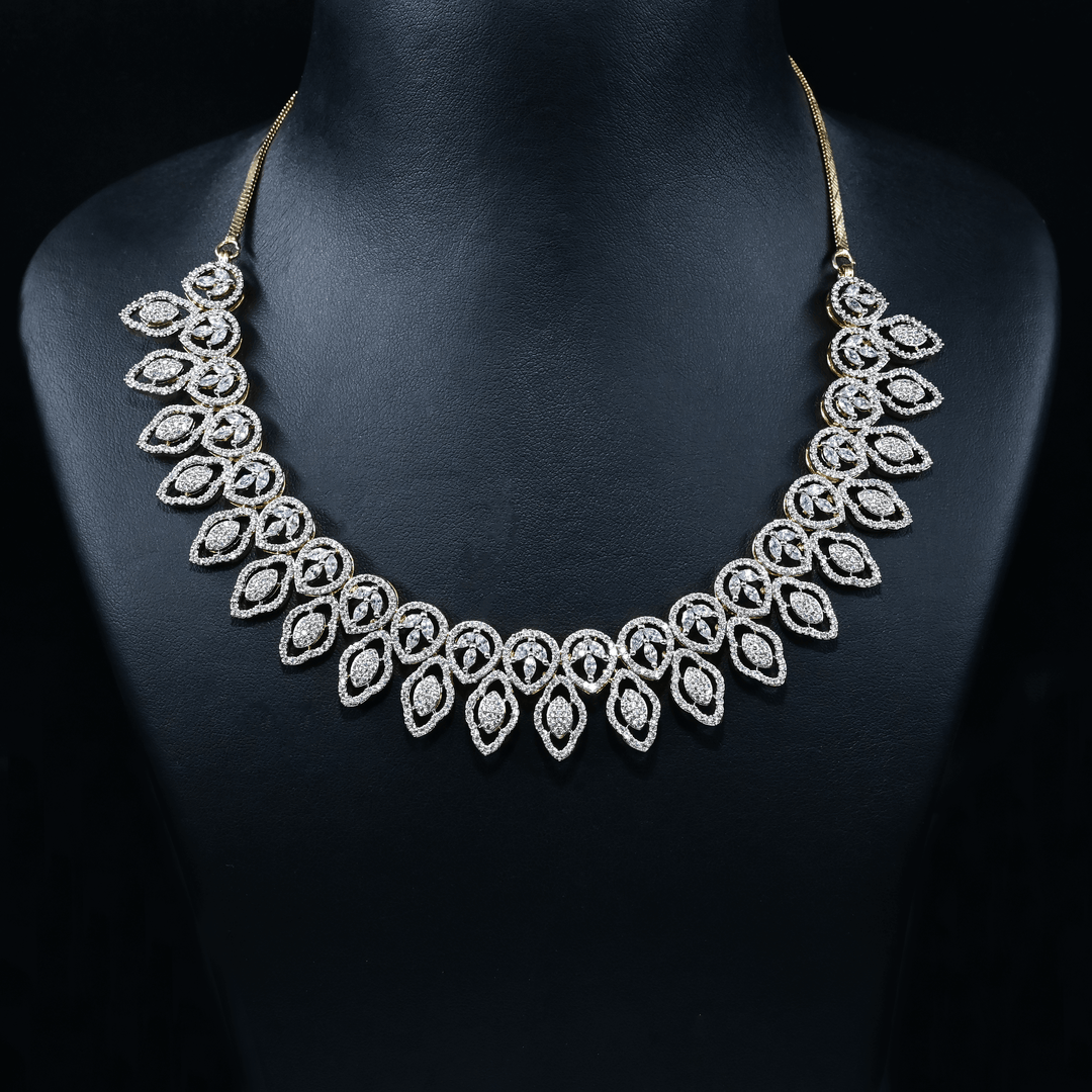 CZ Short Diamond Necklace Set