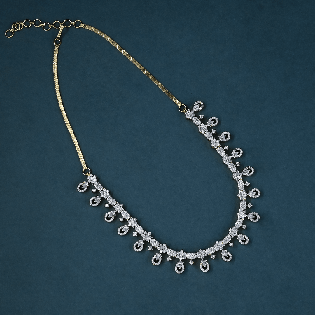 CZ Short Diamond Necklace Set