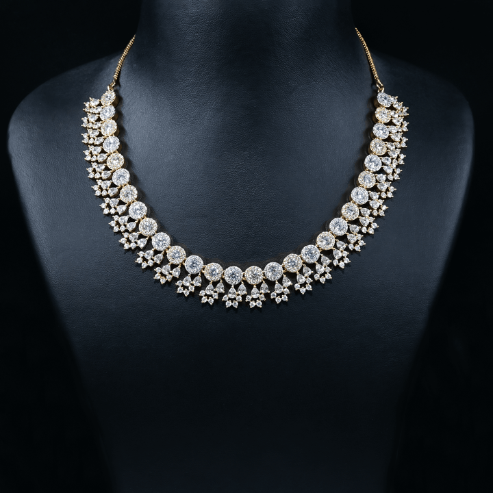 CZ Short Diamond Necklace Set