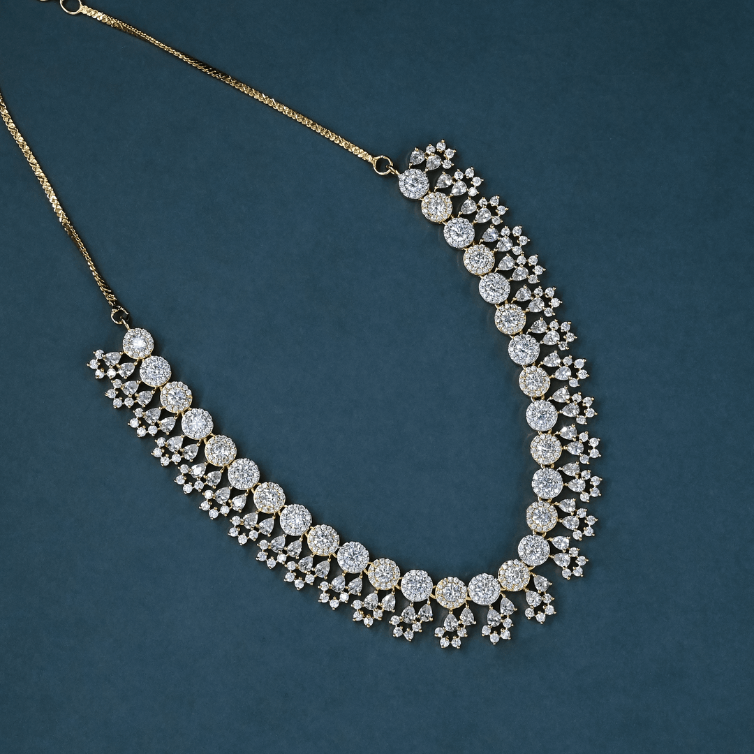 CZ Short Diamond Necklace Set