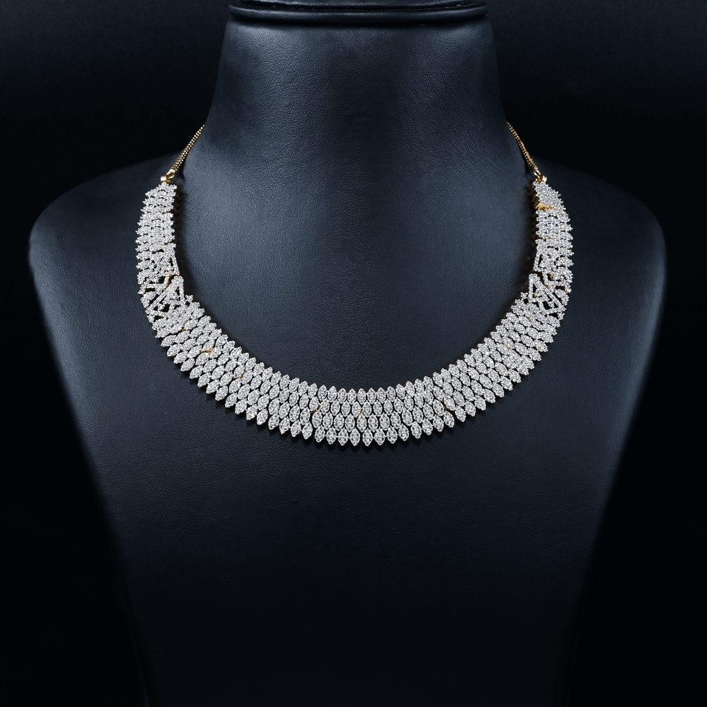 CZ Short Diamond Necklace Set