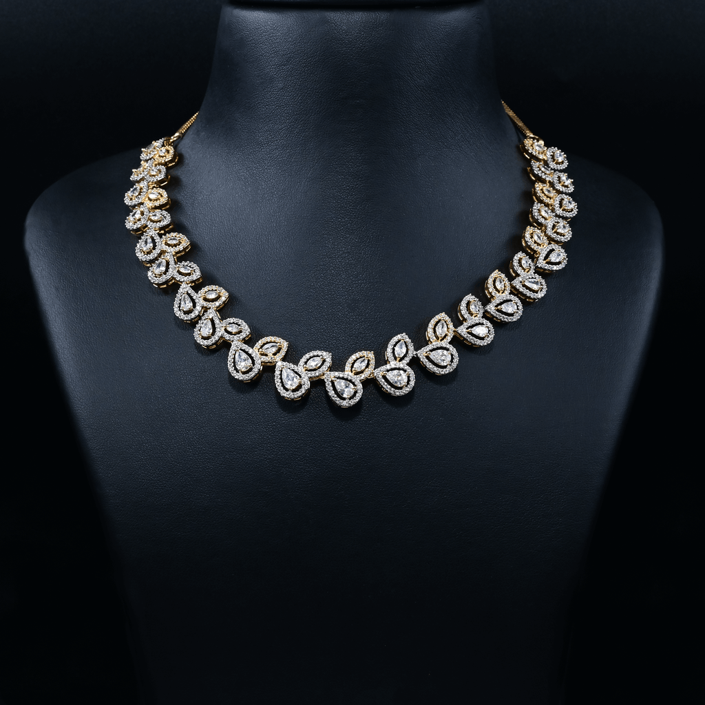 CZ Short Diamond Necklace Set