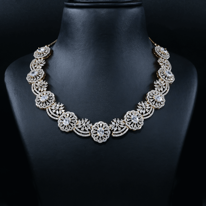 CZ Heavy Diamond Necklace Set