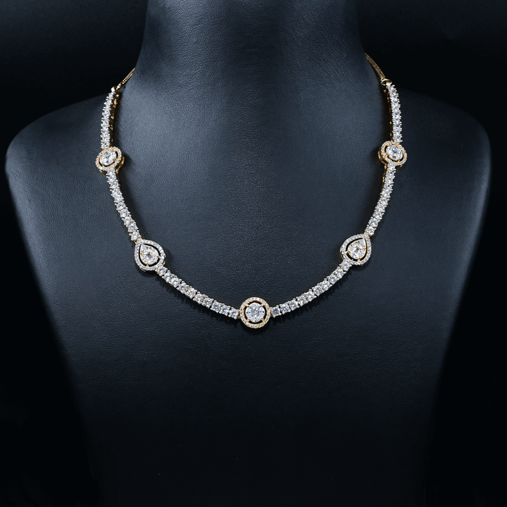 CZ Short Diamond Necklace Set