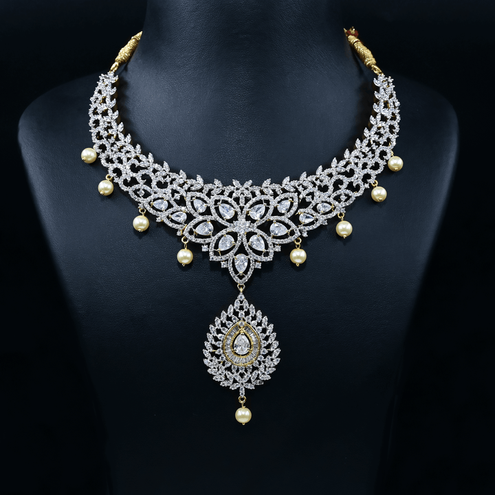 CZ Heavy Diamond Necklace Set