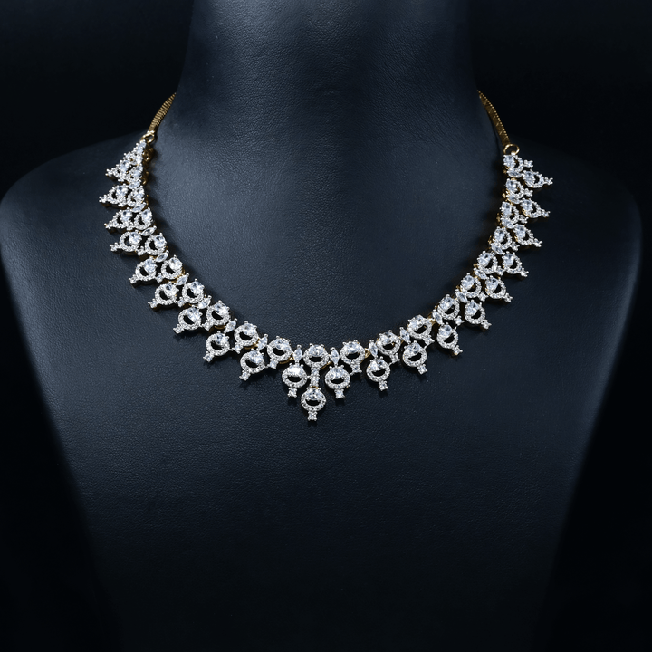 CZ Short Diamond Necklace Set