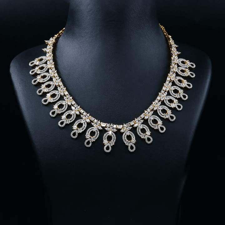 CZ Heavy Diamond Necklace Set