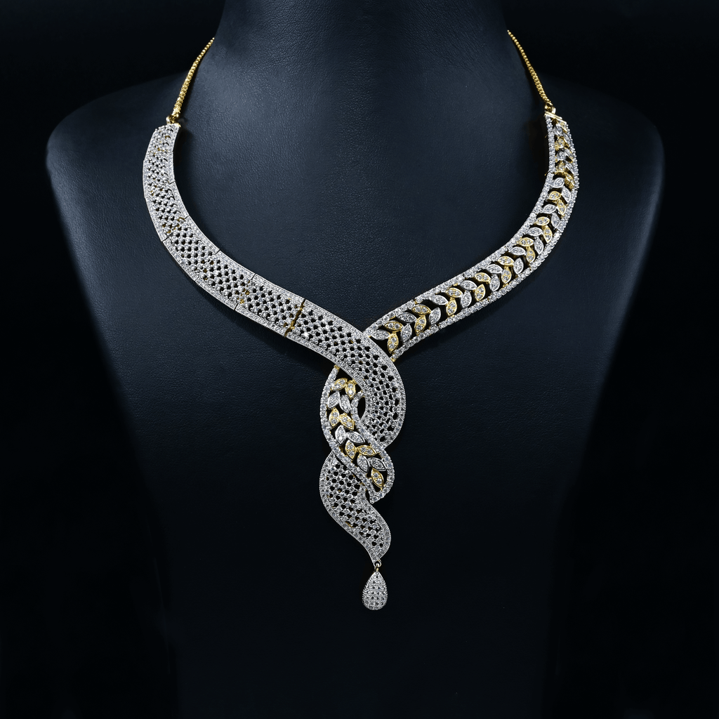 CZ Short Diamond Necklace Set