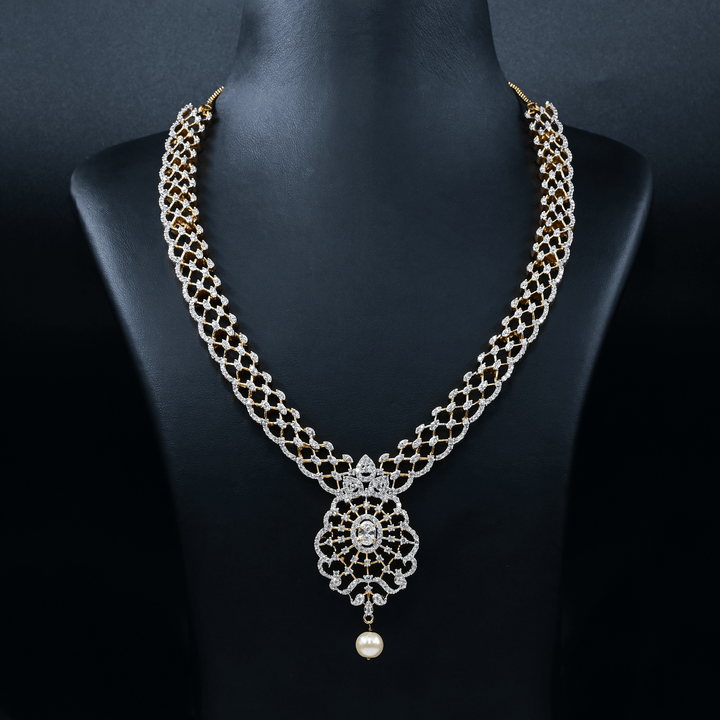 CZ Heavy Diamond Necklace Set