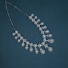 CZ White Rhodium Heavy Necklace Set