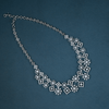 CZ White Rhodium Heavy Necklace Set