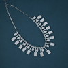 CZ White Rhodium Heavy Necklace Set