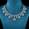 CZ White Rhodium Heavy Necklace Set