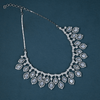 CZ White Rhodium Heavy Necklace Set