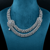 CZ White Rhodium Heavy Necklace Set