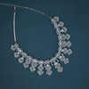 CZ White Rhodium Heavy Necklace Set