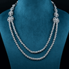 CZ White Rhodium Heavy Necklace Set