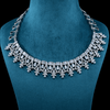 CZ White Rhodium Heavy Necklace Set