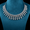 CZ White Rhodium Heavy Necklace Set