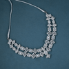 CZ White Rhodium Heavy Necklace Set