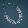 CZ White Rhodium Heavy Necklace Set