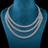 CZ White Rhodium Heavy Necklace Set